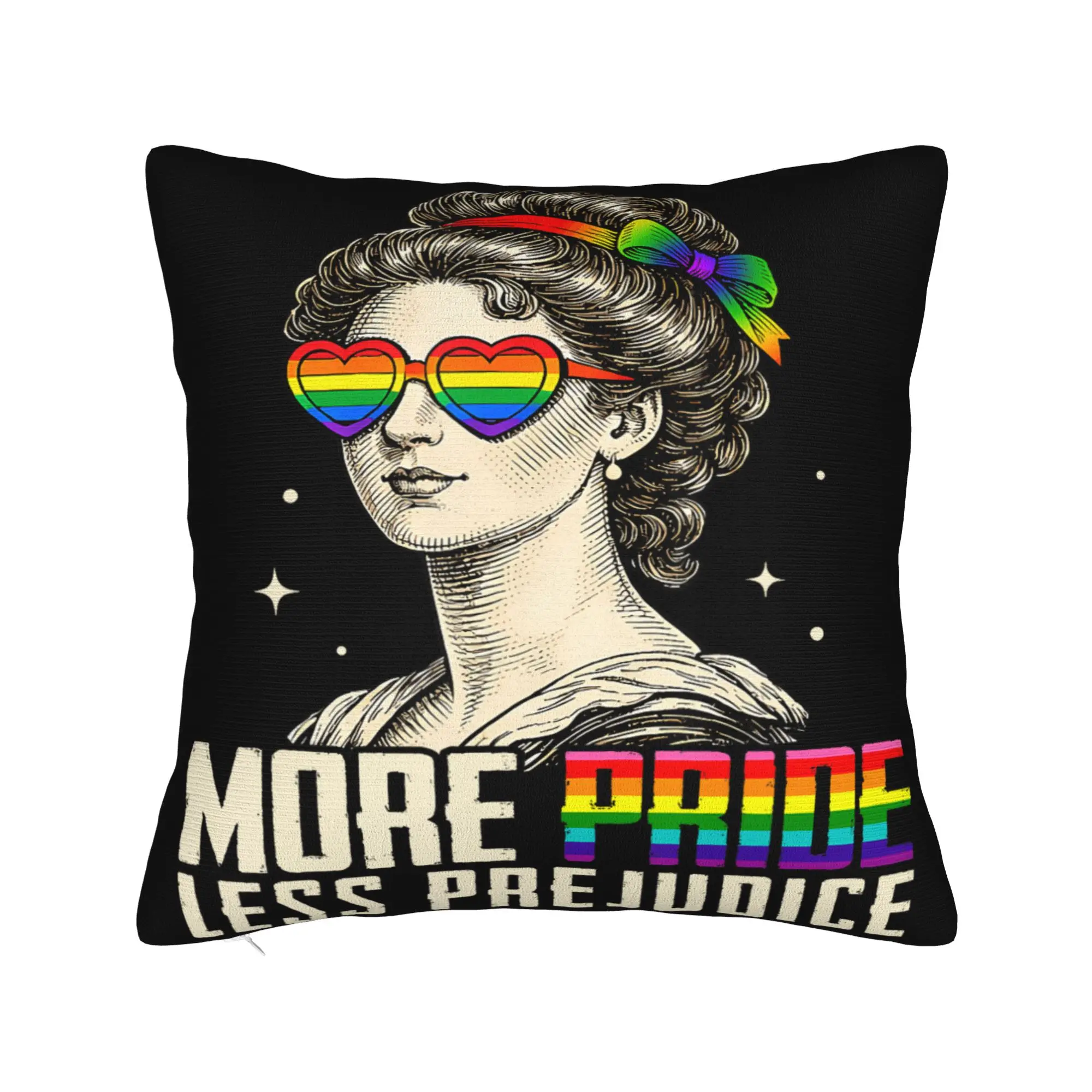 Decorative Pillowcase More Pride Less Prejudice  Merch Home  Throw Pillow Case Cover Zipper Multiple Sizes