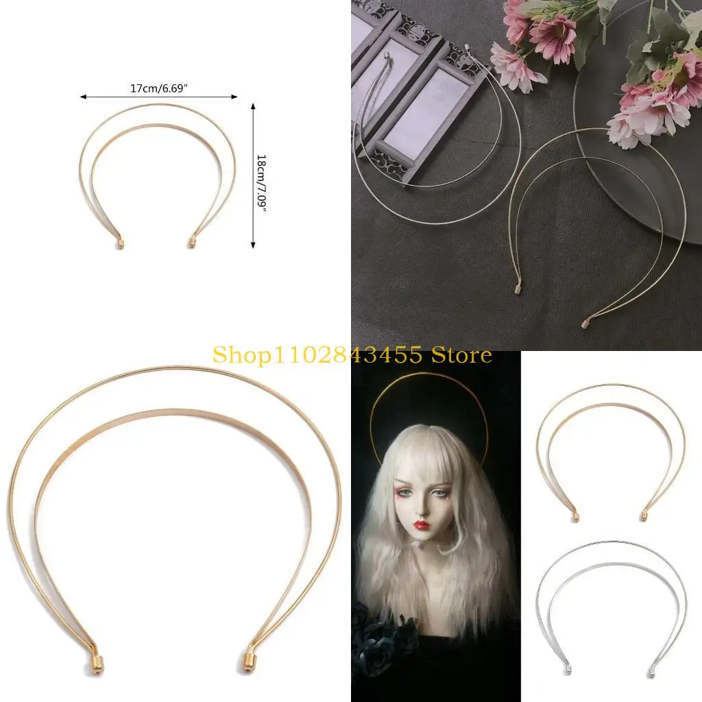 

49MC Metal Hairband Base Diy Headband Silver Gold Color for Jewelry Girls Headwear