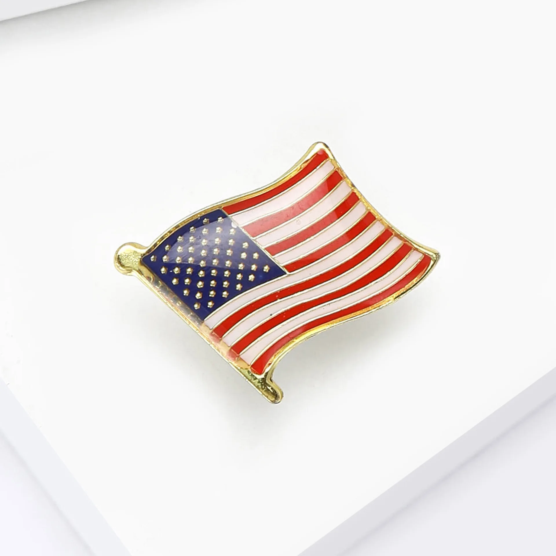 Wholesale of American Flag Drip Oil Brooch Collar Needle Cufflinks