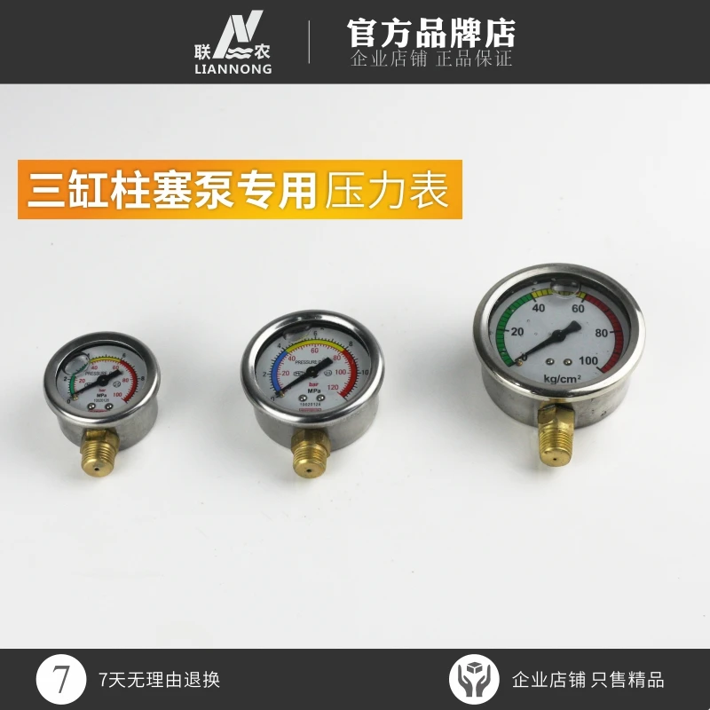 Agricultural triplex plunger pump sprayer pressure gauge oil-immersed 21/22/26/30/60/80/120 accessories