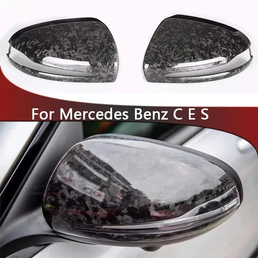 

For Mercedes Benz C E CLS GLA GLC Class W205 W213 W257 X156 C43 C63 Shells Rearview Cap Carbon fiber rear view mirror case cover