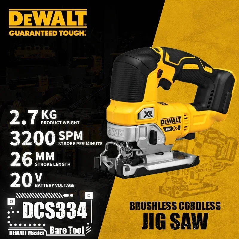 DEWALT-Brushless Cordless Jig Saw, DCS334, Ferramentas Elétricas de Lítio 20V, Ferramenta Bare