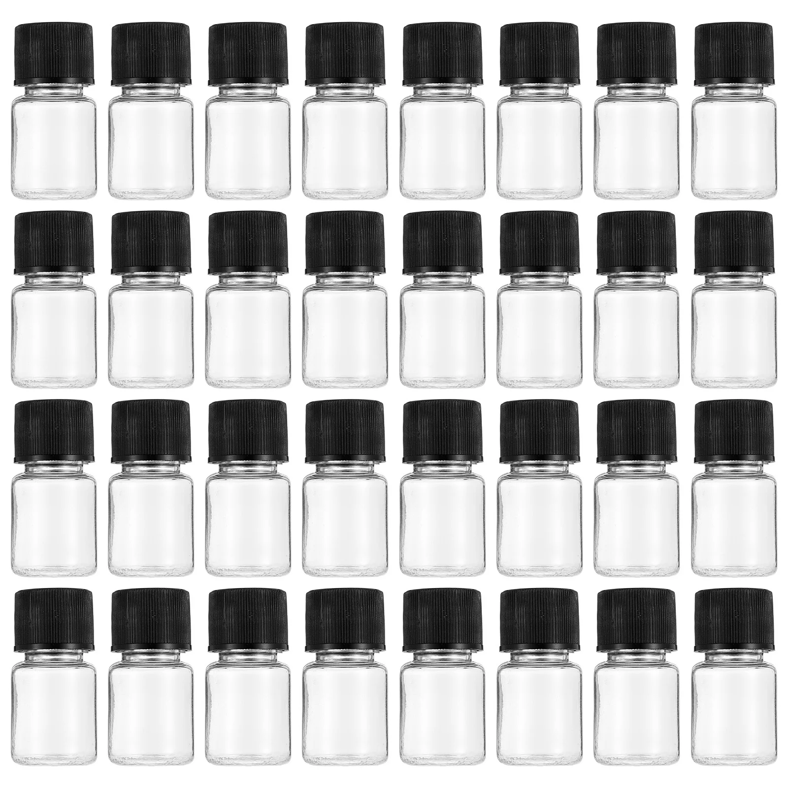 50 個の小さな透明なサンプルボトルエッセンシャルオイルプラスチックボトルスクリューキャップ漏れ防止詰め替え可能な空の液体容器旅行