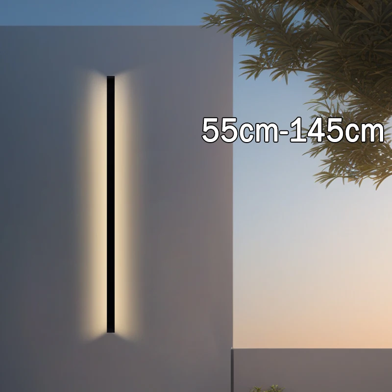 Aluminum Modern Outdoor Waterproof Strip Wall Lamp IP65LED Lighting Wall Washer Lamp Garden Corridor 85-256v Outdoor Decoration