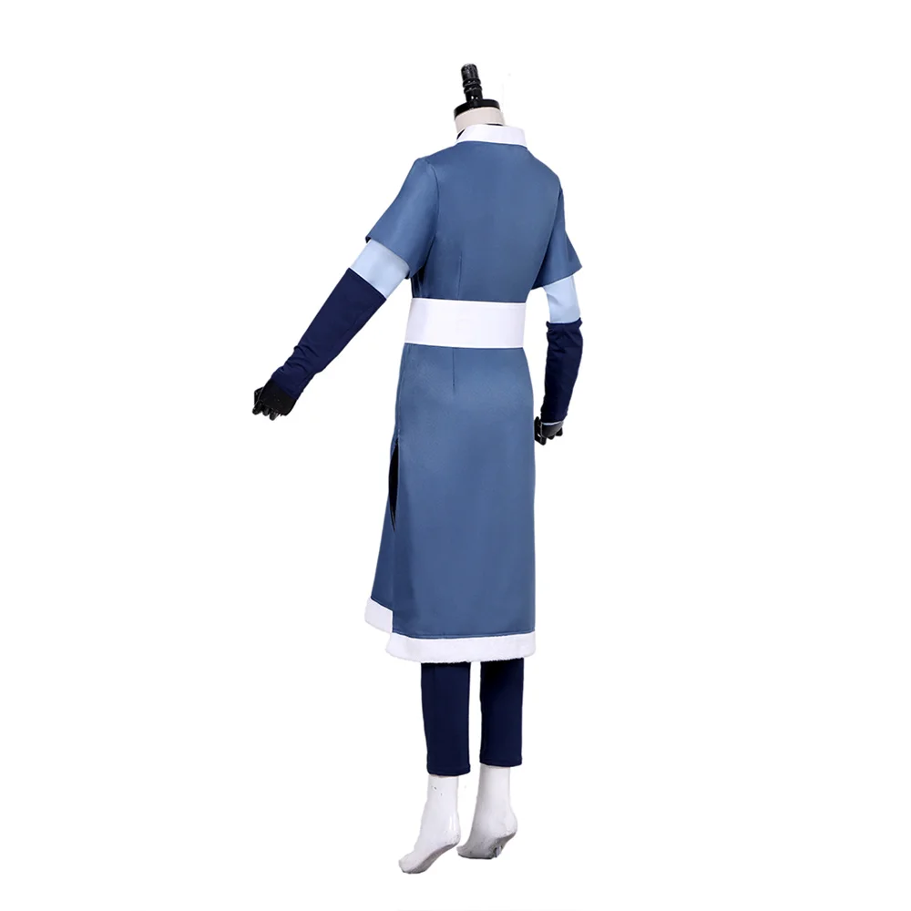 Katara Cosplay Costume Anime The Last Airbender Female Blue Uniform Suits Halloween Performance Fighting Outfits - view 4