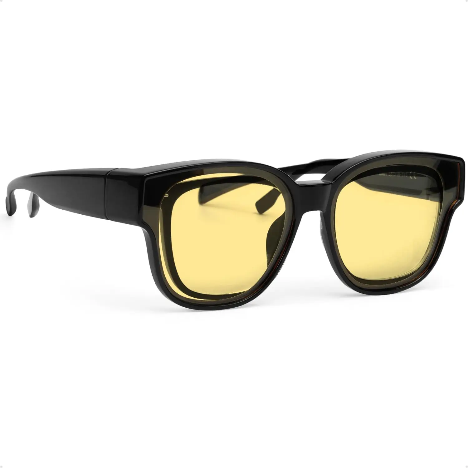 

LVIOE Fit Over Night Vision Driving Glasses for Women Anti Glare Polarized Yellow Lenses Wear Over Glasses LN8001