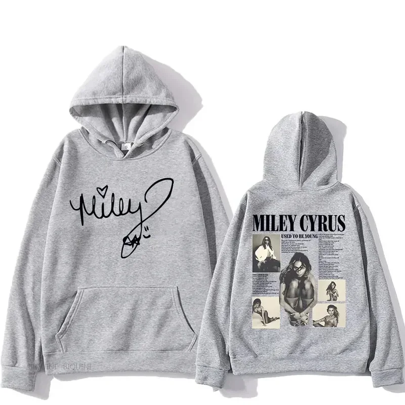 Long Sleeve Casual Hooded Sweatshirts Hip Hop Graphic Printing Pullovers with Hooded Sudaderas Mens Singer Miley Cyrus Hoodies