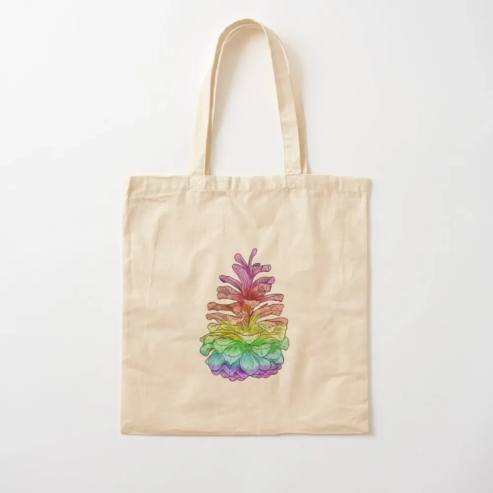 

Rainbow Pinecone Tote Bag shopping bag Beach bag Canvas for women large size bags