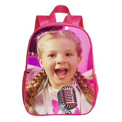 Kids Pink Backpacks Kindergarten Bag Kids Diana Show Printed School Bags for Preschool Girls Kawaii Bookbag Toddler Softback Bag