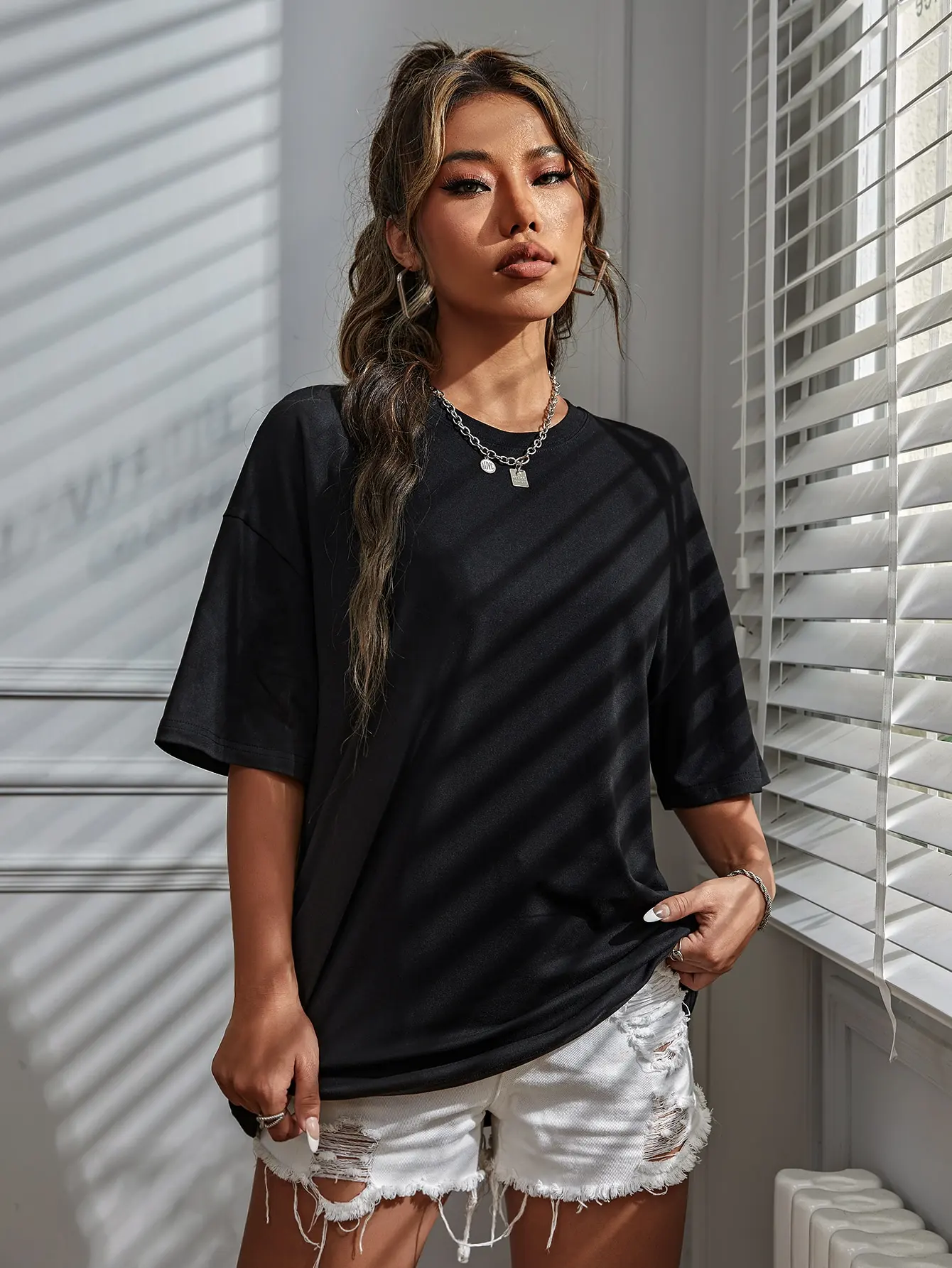 الأشياء الجيدة تأتي شعار إلكتروني الطباعة تي شيرت المرأة الملابس القطنية س الرقبة تنفس قصيرة الأكمام فضفاضة بلوزات كبيرة الحجم #2