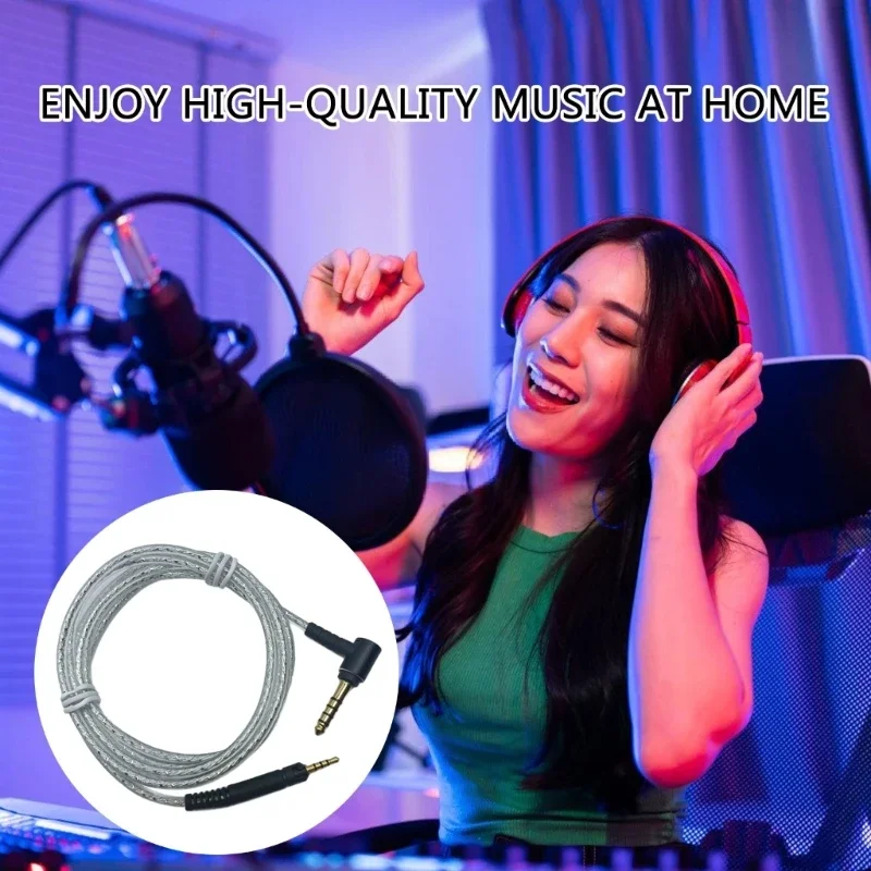 High Fidelitys Silver Plate Headsets Cable for HD598/599HD558HD518 / HD599/ Headphone 4.4mm Balanced Plugs for Studio Setting