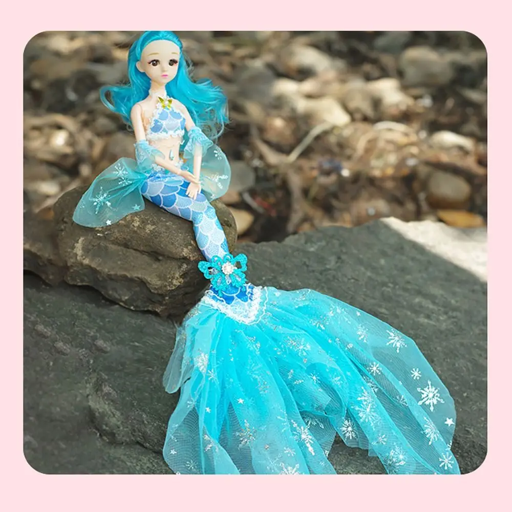17.7in Mermaid Doll Clothes Replaceable 11 Movable Joints Princess Doll Pretty Wedding Dress Tail Bjd Doll Set view 3