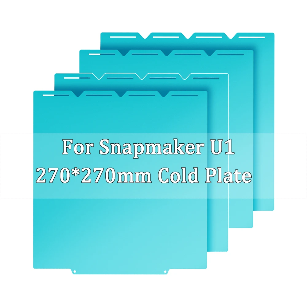 For Snapmaker U1 Build Plate 270x270MM PLA PETG Cool Bed Glacier Cold Plate Unmatched Adhesion U1 Color 3d Printer Accessories