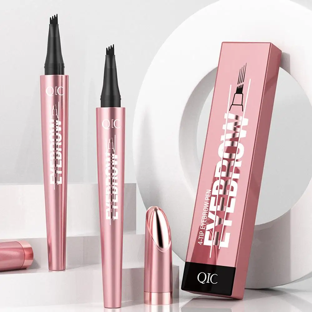 ปากกาเขียนคิ้ว Microblading กันน้ํา - 4 หัวแยก, แต่งหน้าคิ้วดูเป็นธรรมชาติใน 6 สีสําหรับทุกสภาพผิว U4D4