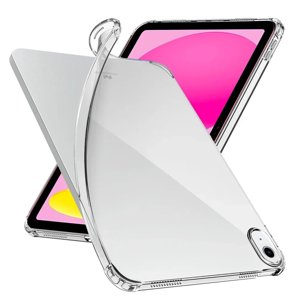 

Shockproof Silicone Case For iPad Air 5th 4th 6th Generation 2022 Flexible Transparent Cover For A2072 A2588
