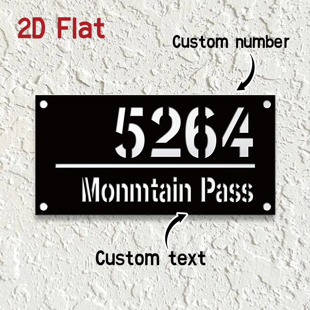 1pc Custom Number&Text Street Acrylic Double Layer House Number Sign,Address Door Number,Home ApartmentMailbox Street Decor view 2