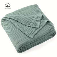 Battilo 100% Cotton Muslin Throw Blanket for Sofa 6 Layer Breathable Lightweight Boho Throws for Couch Bed Large Summer Blankets
