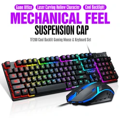 1.35M Wired 104 Keys Computer Colorful Blacklight Gaming Keyboard Mouse Combos