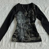 Retro Hip Hop Y2K T-Shirts Fashion Women Sexy Long Sleeve Gothic Vintage Punk Streetwear Tops Casual Slim Hot Girl Autumn Tees