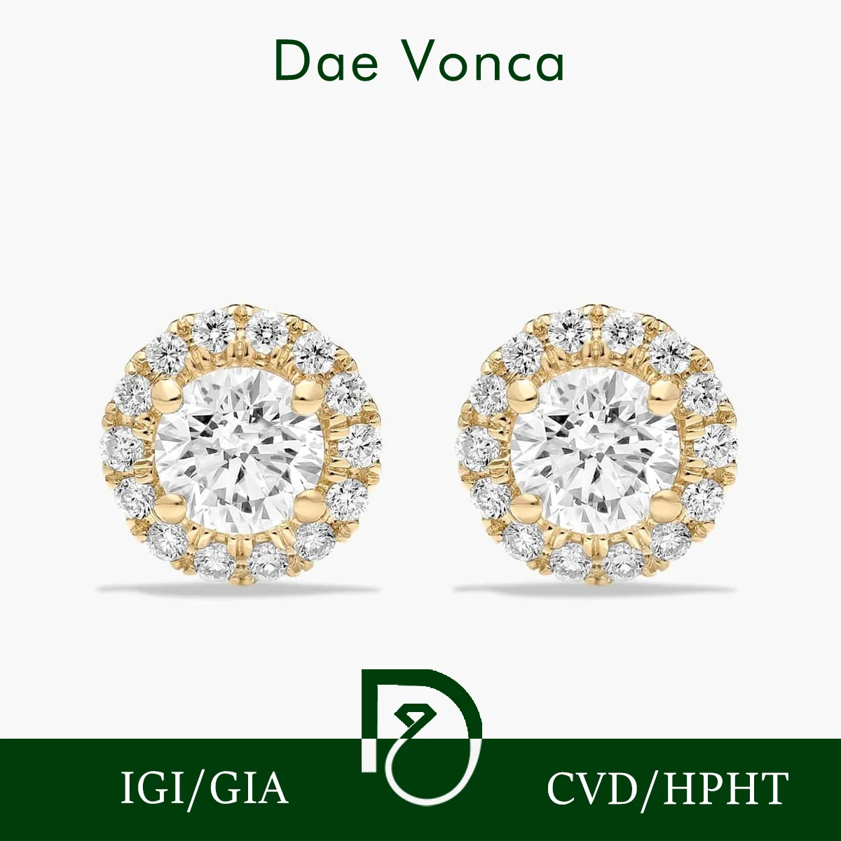 

Серьги-гвоздики круглой формы с выращенными в лаборатории бриллиантами PT950/14K/18K, желтое золото, серьги-гвоздики Halo с бриллиантами, подарок для женщин