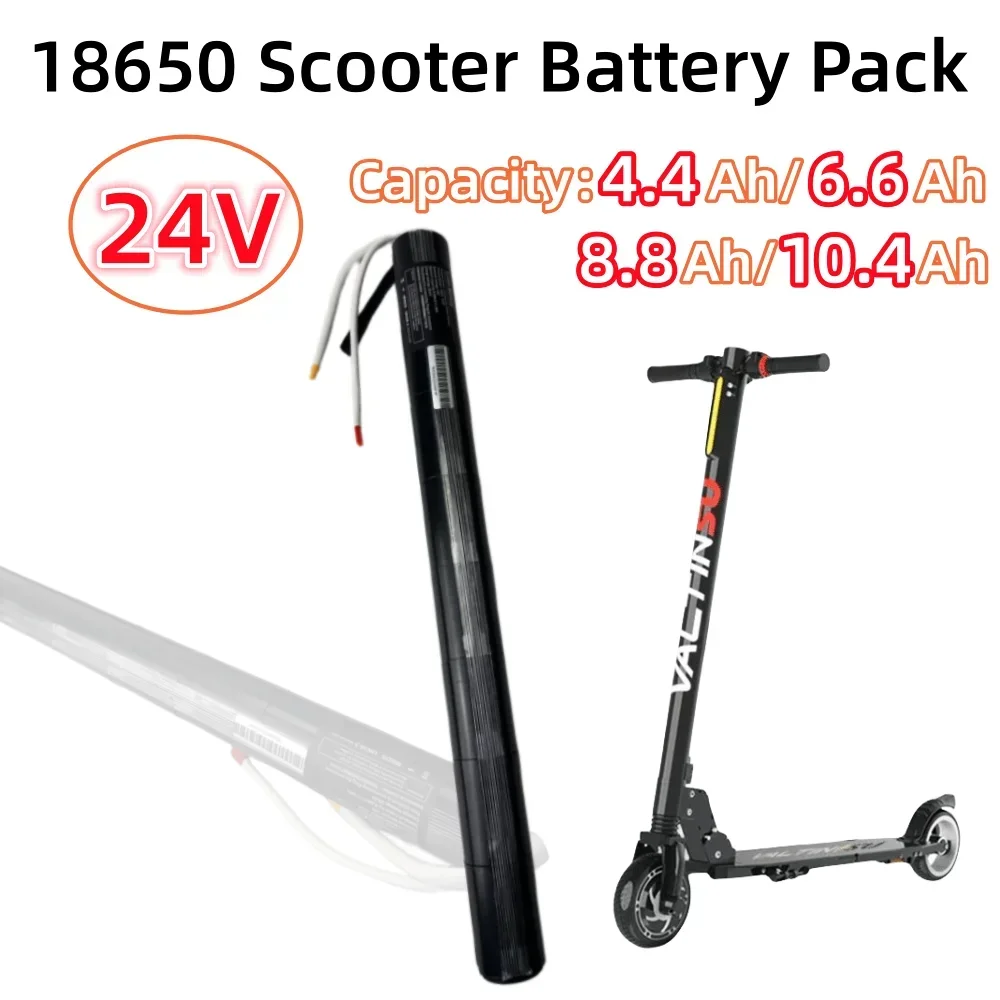 Electric Scooter Lithium Battery Pack 24V For Carbon Fiber Tubular 4.4Ah/6.6Ah/8.8Ah/10.4Ah Built-In 18650 Battery for Scooter