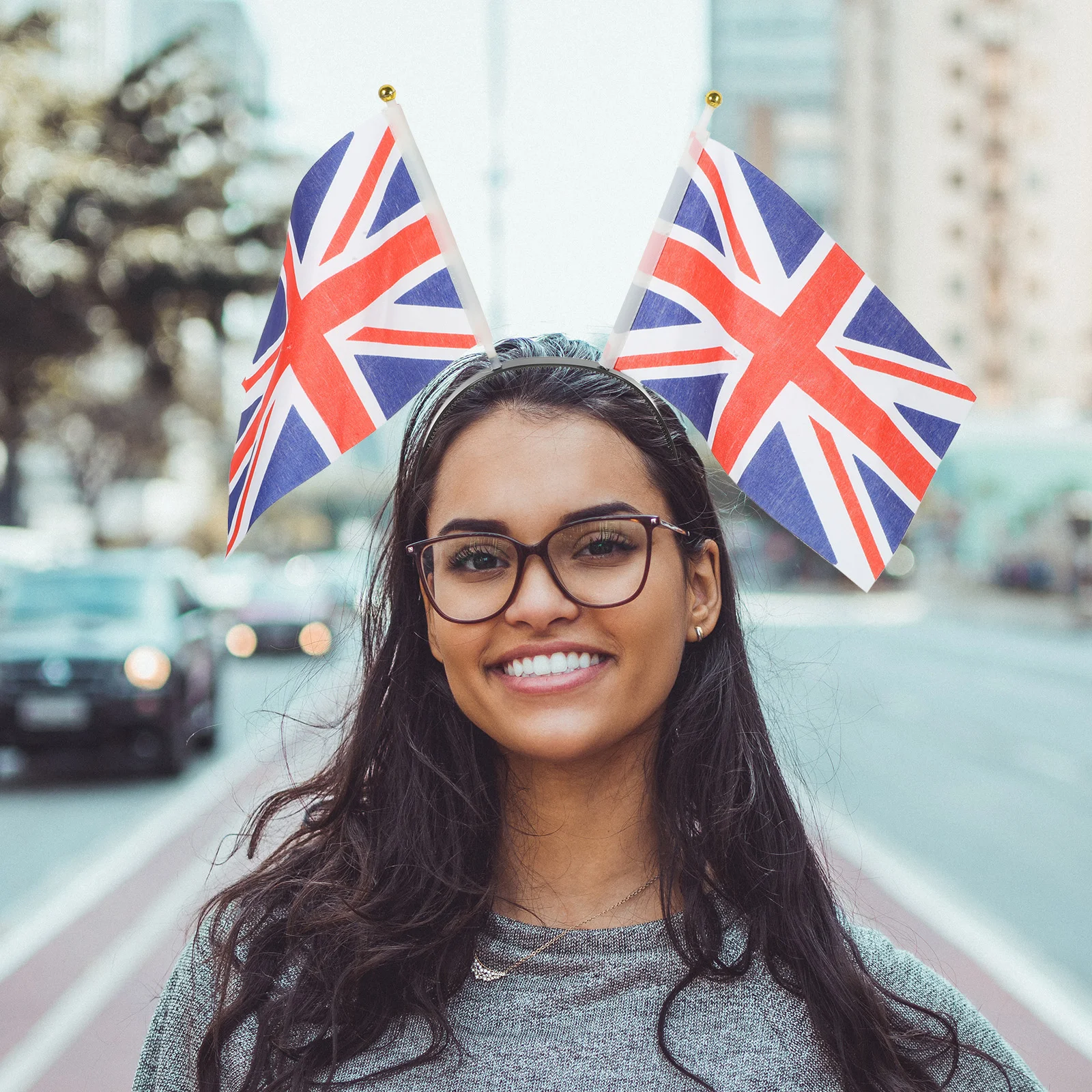 

Hairpin Headband Union Jack Makeup Photo Prop British Flag Designed Headdress Man Coronation Headbands for Men