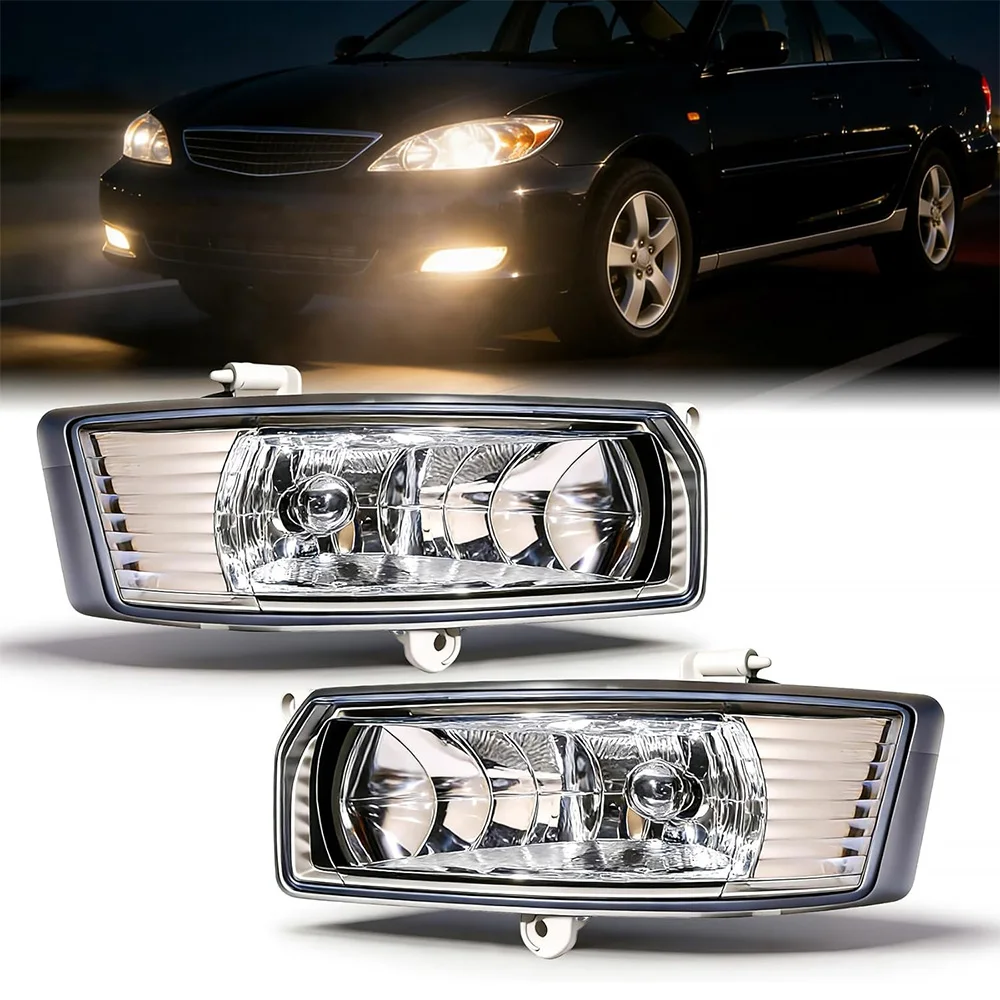 Halogen Fog Lights for Toyota Camry 2005 2006 Fornt Bumper Driving Fog Lamp Assembly Replacement Include Wiring Harness Switch