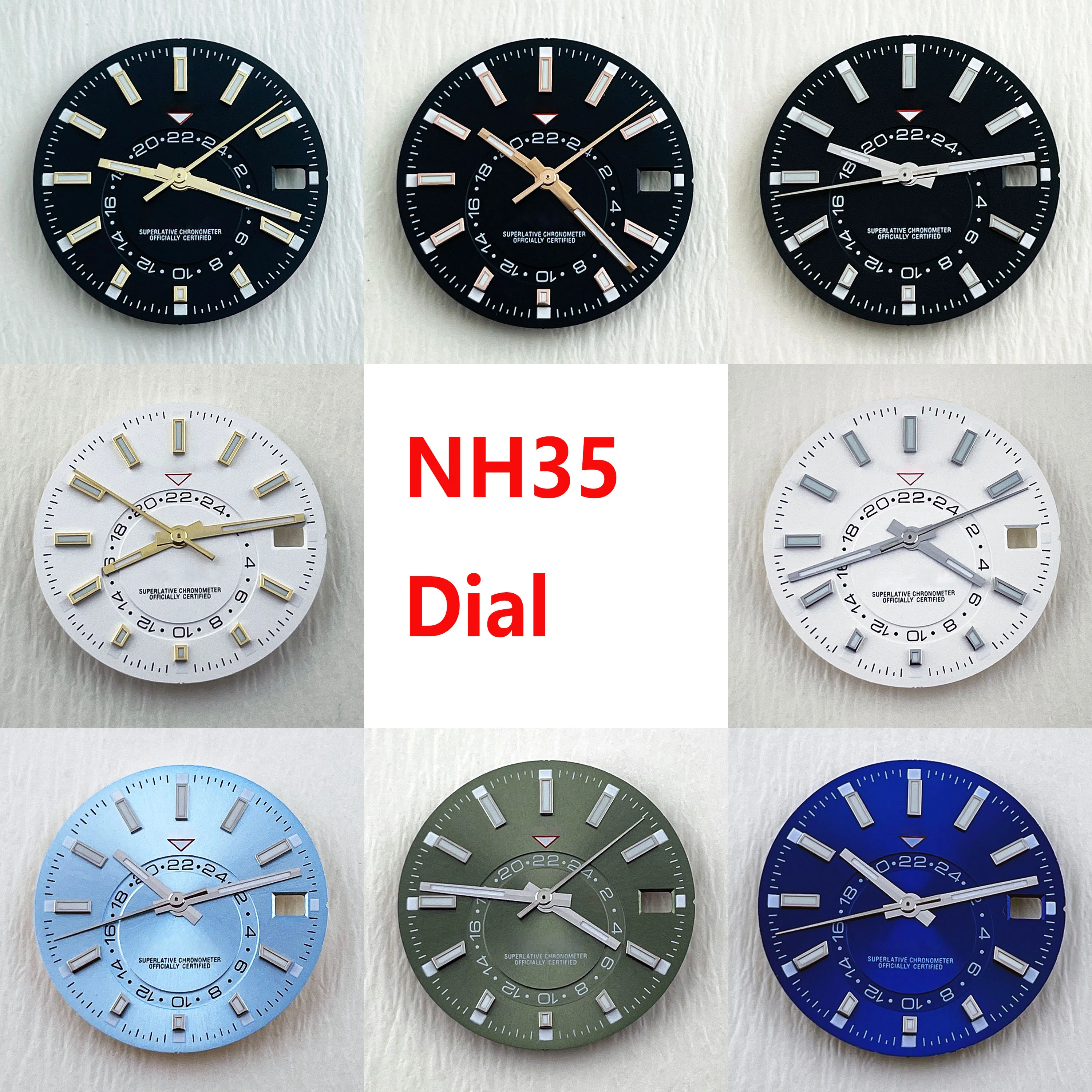 NH35 dial green Luminous 28.5mm dial Suitable for NH35/NH36 movement watch accessories