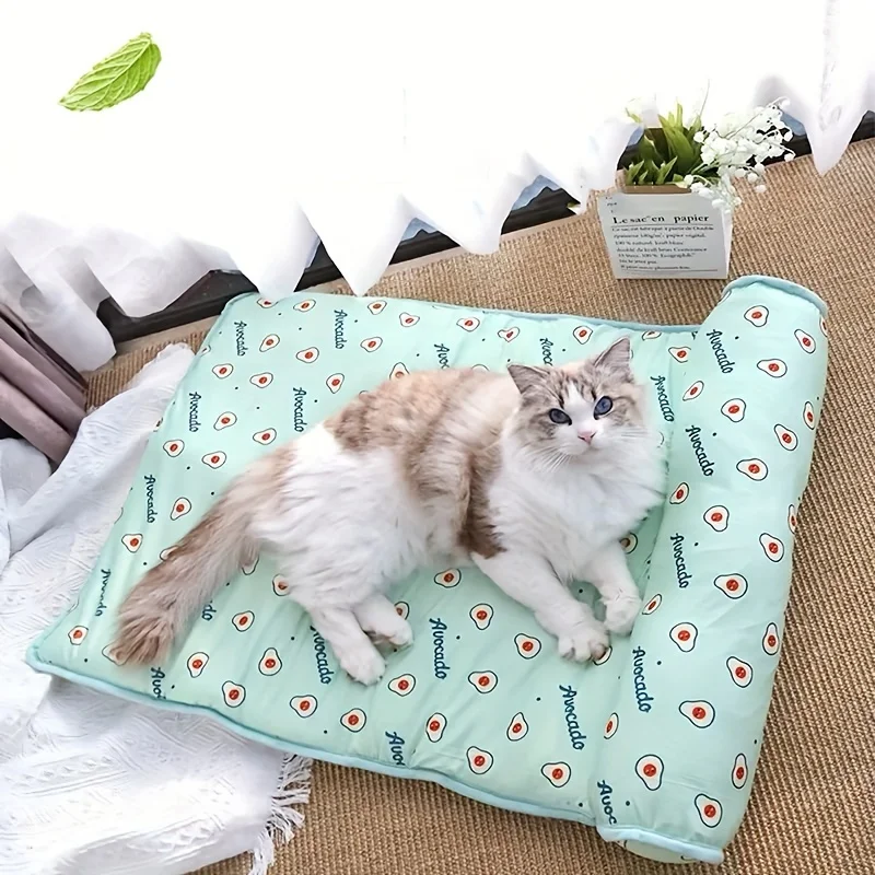 1pc Summer Pet Ice Mat, Non-slip Waterproof Ice Silk Mat, Breathable Cooling Mat Dog Mat