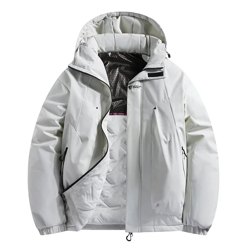 Men's Casual Warm Jackets Mens Plus Velvet Thickening Hooded Coats Winter Jacket Men Parka Thick Warm Hooded Windbreaker