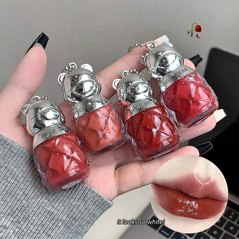 Gegebear Crystal Gloss Lip Tint — Autumn/Winter Hydrating Formula, Mirror-Gloss Finish, Youthful Plumping Effect
