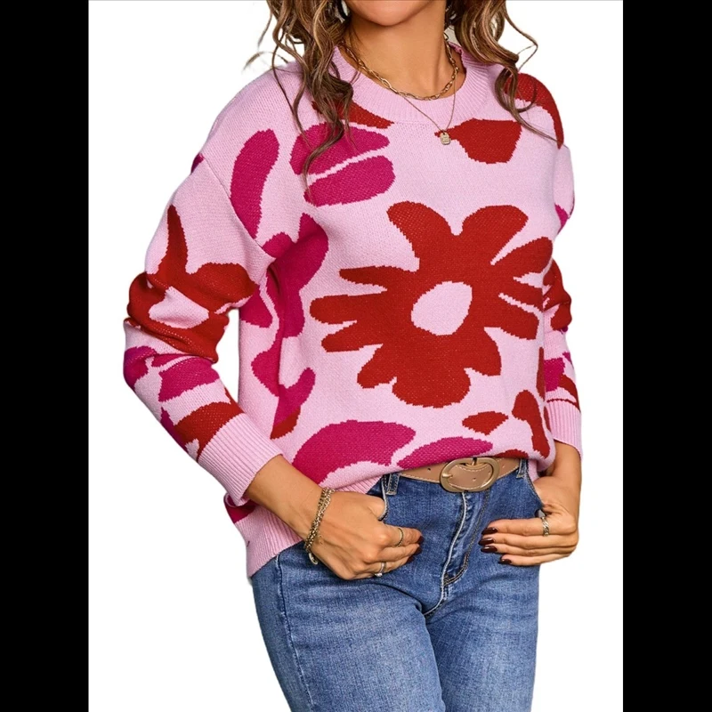 Women's Sweater Fall Crew Neck Long Sleeve Printed Casual All-Match Daily Commute Dating Holiday Streetwear