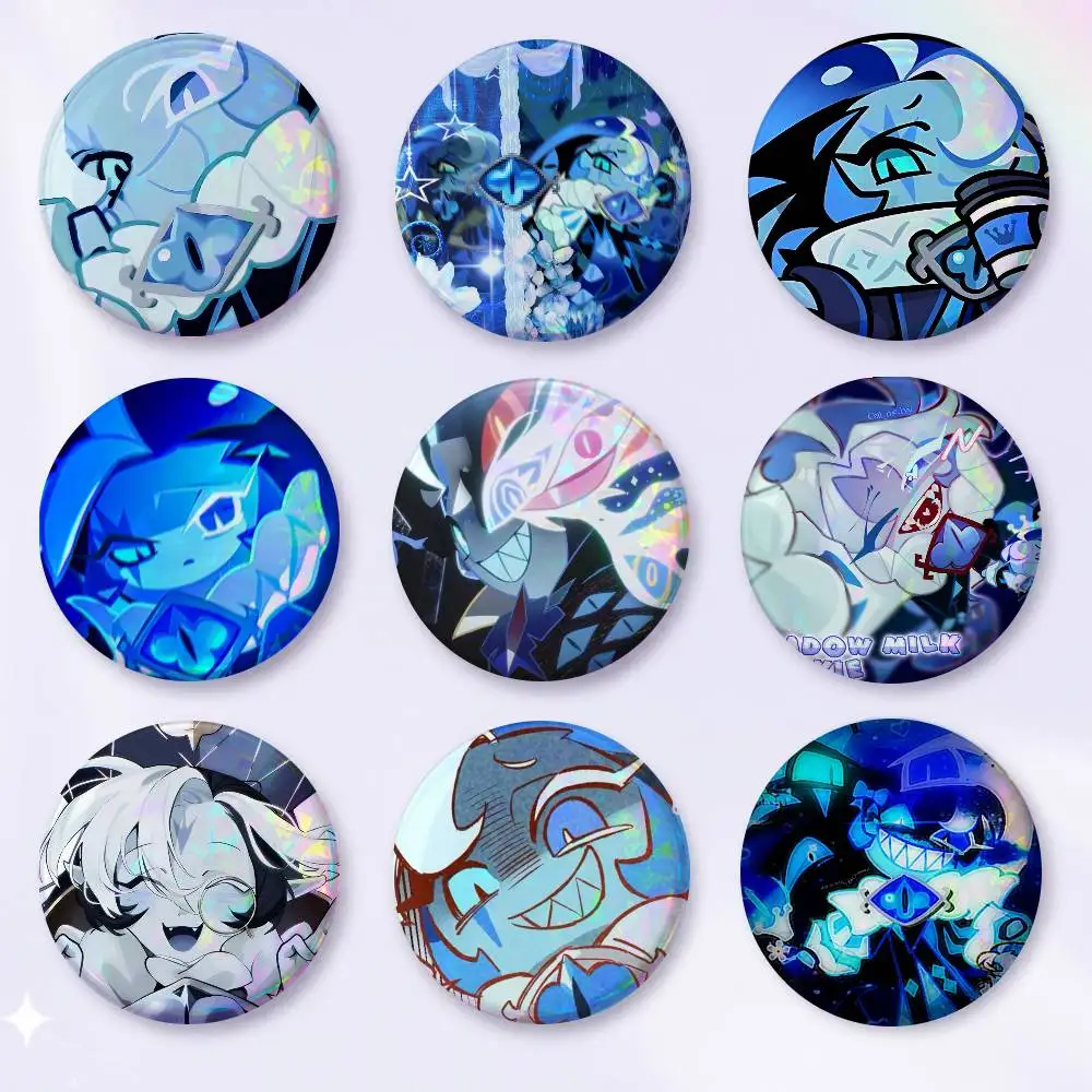 A-s-Shadow M-Milk Cookie 75x75 25x25 Mm Cartoon Round Brooches On Backpack Shirt Accessories Jewelry Badge Gift For Friends