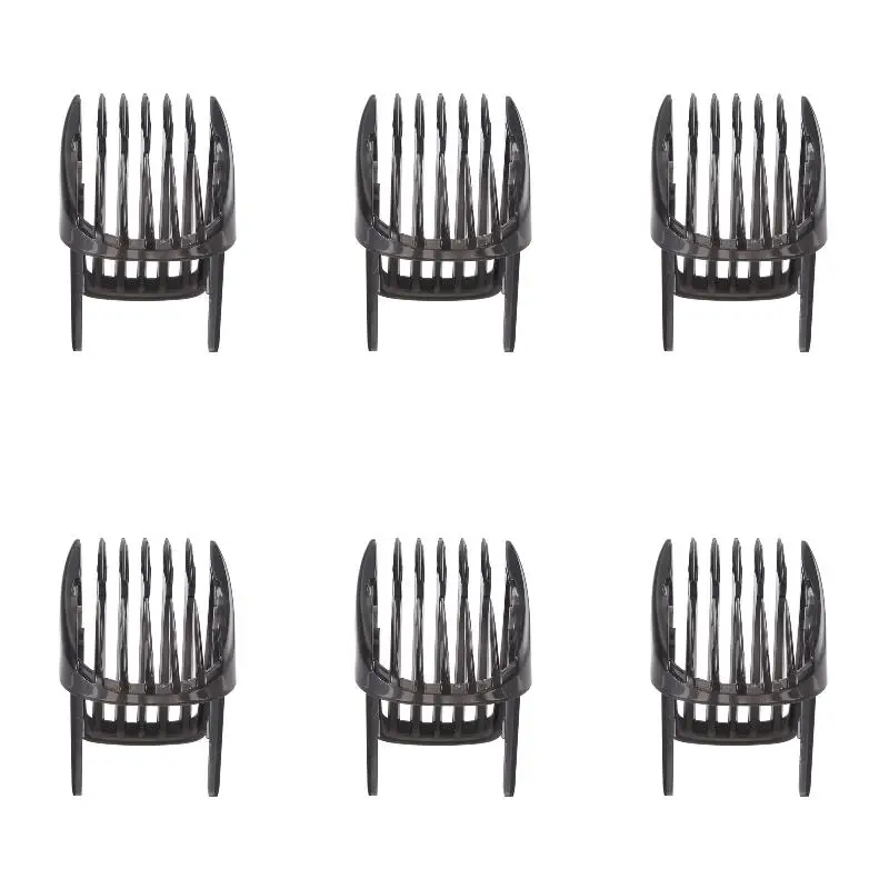 6Pack X(for Hair Clipper HC3400 HC3410 HC3420 HC3422 HC3426 HC5410 HC5440 HC5447 HC5450 7452 Attachment Comb Black