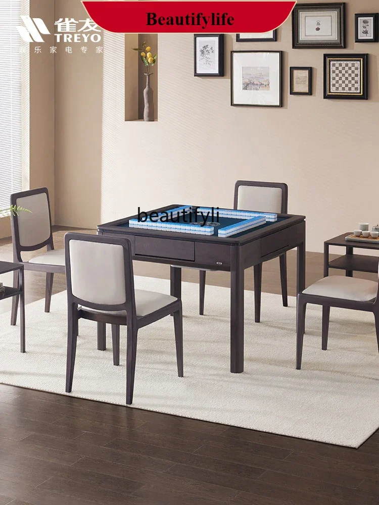 

G1218 New Chinese automatic mahjong machine, dining table dual-purpose household low-noise solid wood electric mahjong table