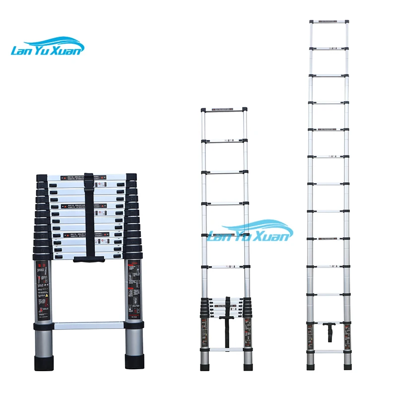 EN131 3.8m Retractable Single Telescopic Ladder Foldable  Aluminum Car  For Sale