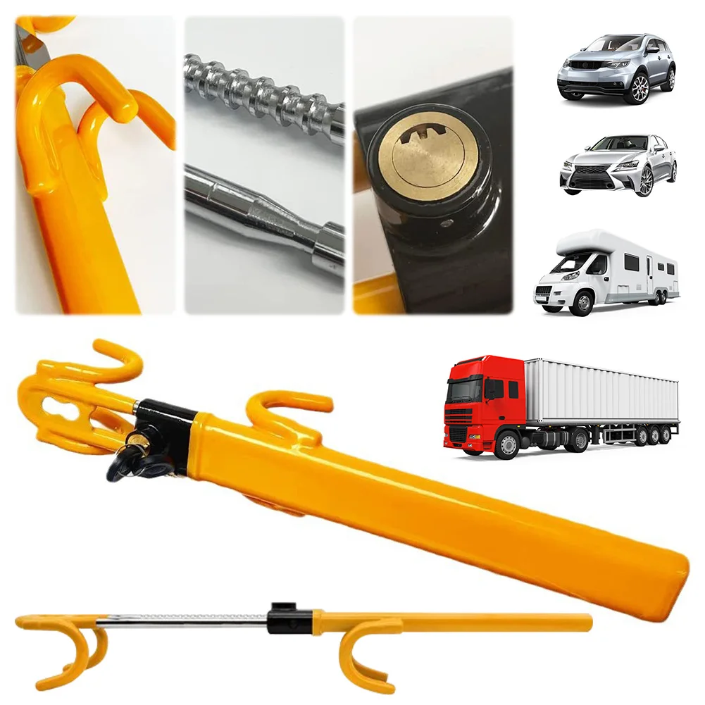 

Anti-Theft Device Retractable Double Hooks Car Wheel Lock Fit for Cars Trucks Vans and SUVs