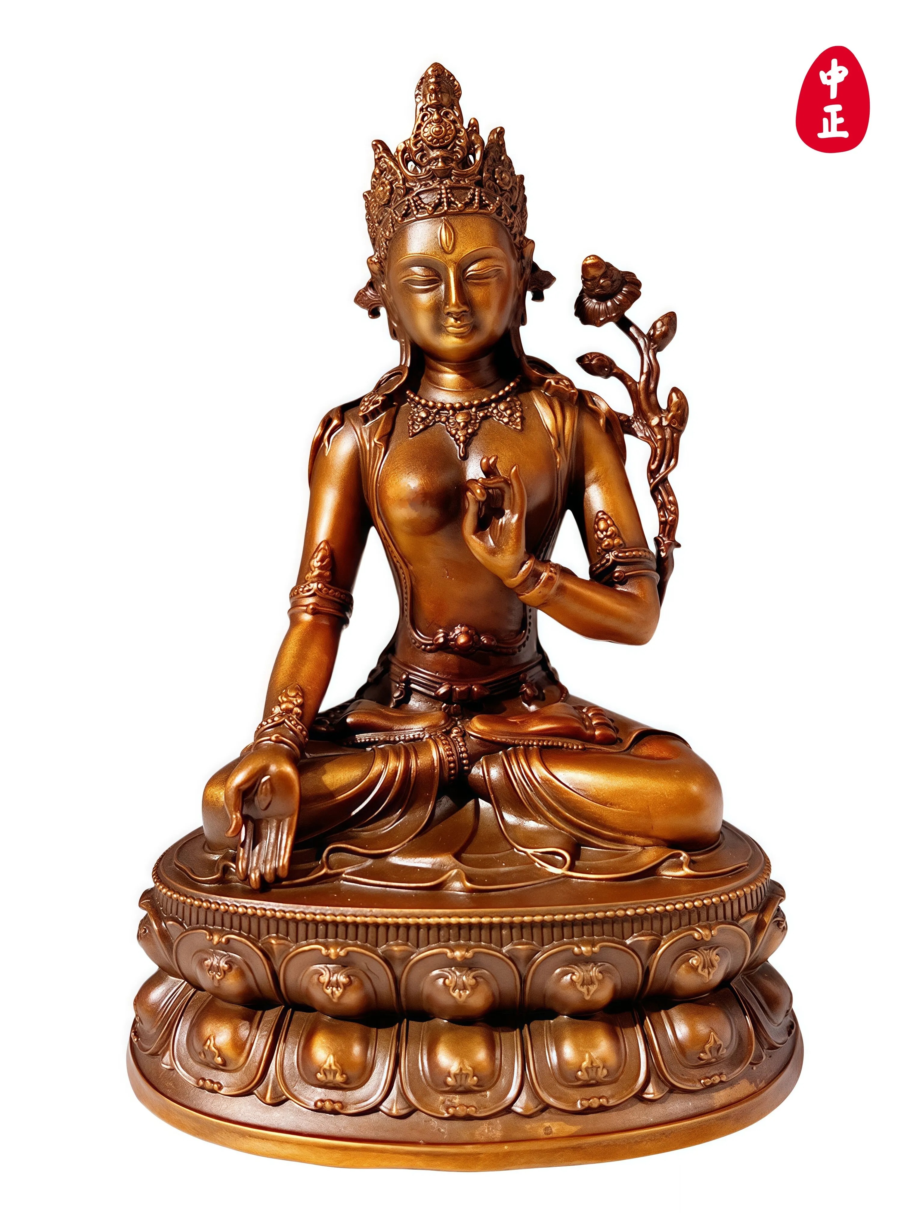 [Oferta especial] Estatua Zhongzheng estilo Zana Bazar de 10 cm, material de cobre rojo, soporta adornos personalizados