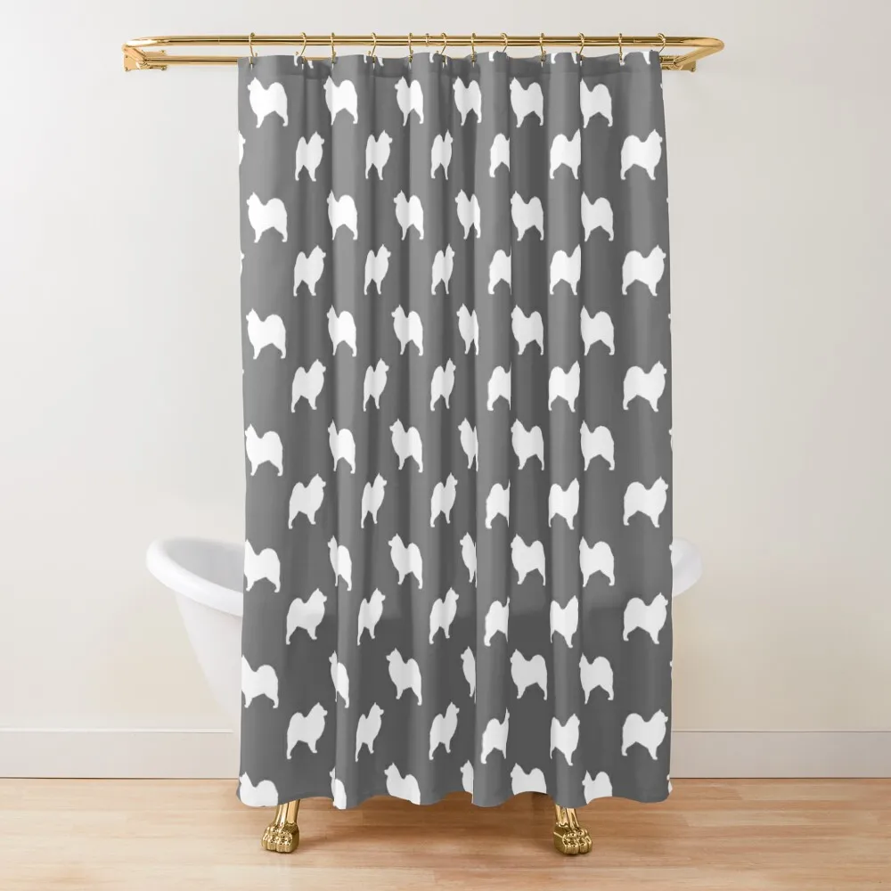

Samoyed Dog Silhouette(s) Shower Curtain Shower Set For Bathroom For Bathroom Shower Elegant Bathroom Box Curtain