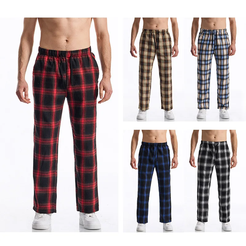 

Large Plaid Kung Fu Yoga Sports Pants Taekwondo Elastic Waist plus Size Casual Long Trousers for Men