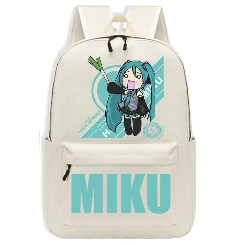 

Школьная сумка с изображением аниме-персонажа Хацунэ Мику, милая, креативная, в стиле кавай, для мальчиков и девочек, для хранения компьютерных принадлежностей и канцелярии, дорожная сумка, подарок