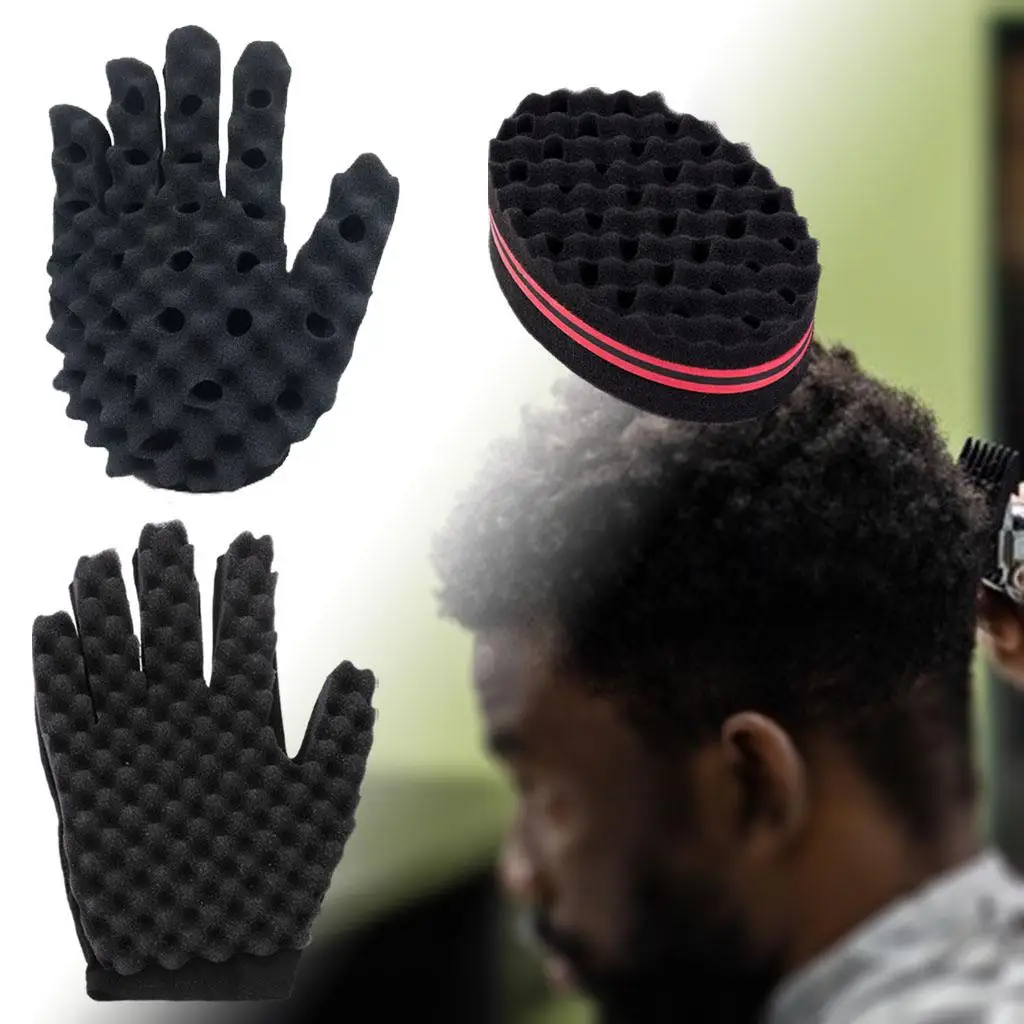Hair Curl Sponge Gloves 2Pcs Gloves for Hair Curl Children Youth