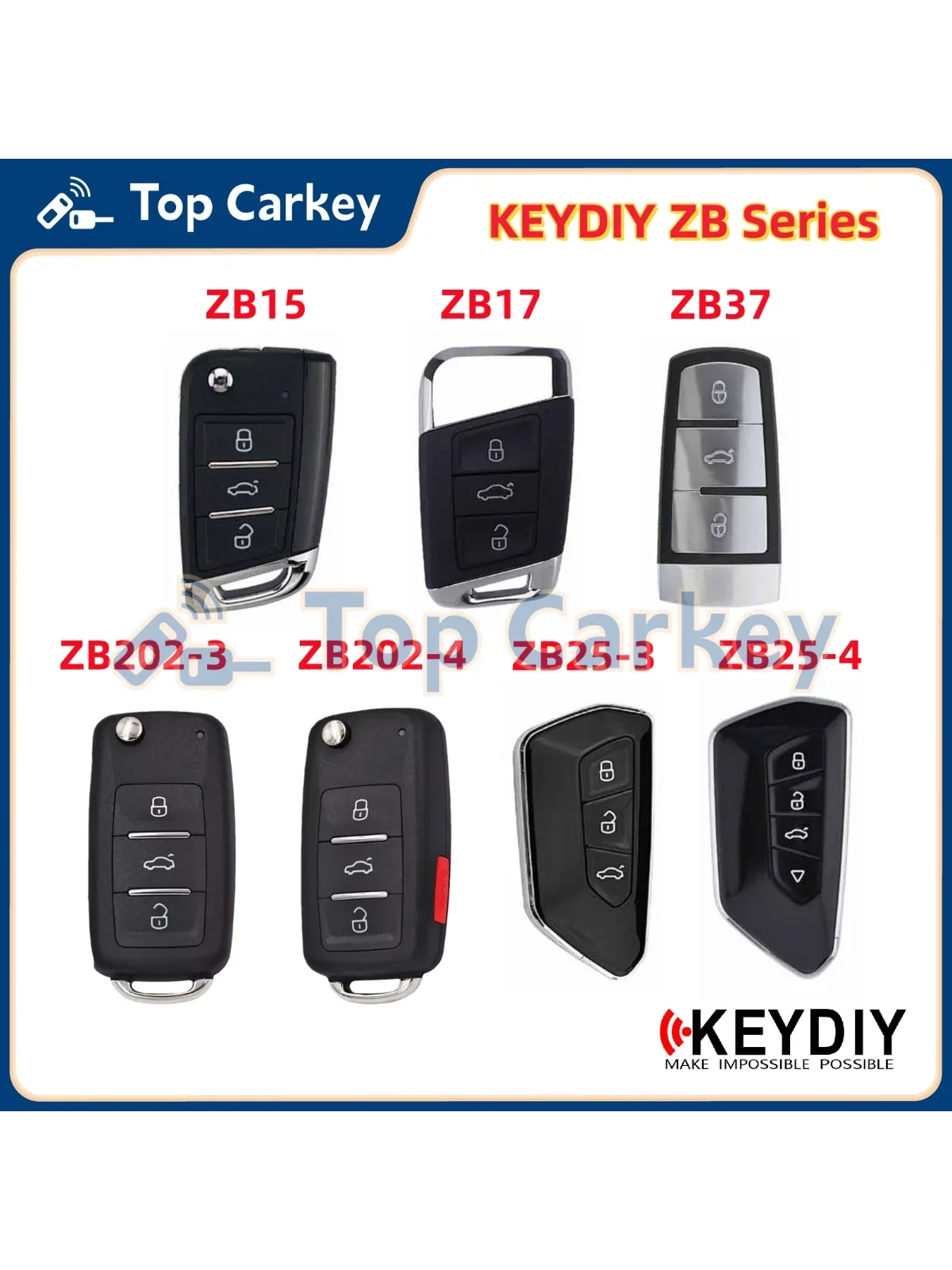 Uniwersalny inteligentny klucz KEYDIY KD ZB202 ZB15 ZB17 ZB25 ZB37 w stylu VW do Jetta Bora Golf Passat Lavida Sagitar Magotan Tiguan — 2