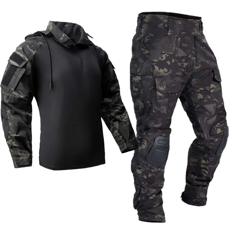 Men Tactical Uniform Milit Outdoor Camo Combat Suits Shirts Hoodies Sets Cargo Pants Trainning Airsoft Paintball Hunting Clothes