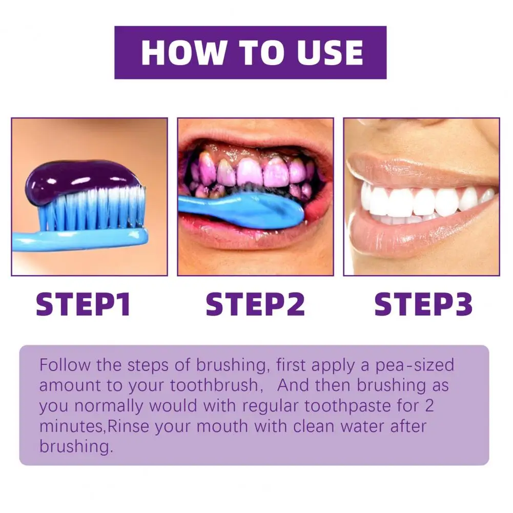 Practical Decompose Pigment Spots Protect Gum Purple Brightening Oral Cleaning Toothpaste Effective Dental Cream for Home