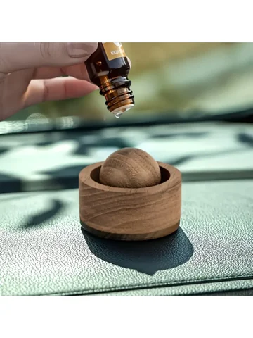Car & Home Essential Oil Diffuser - Made of Wood Mini Cute Natural Fragrance Diffuser Suitable for Bedroom Living Room Bathroom
