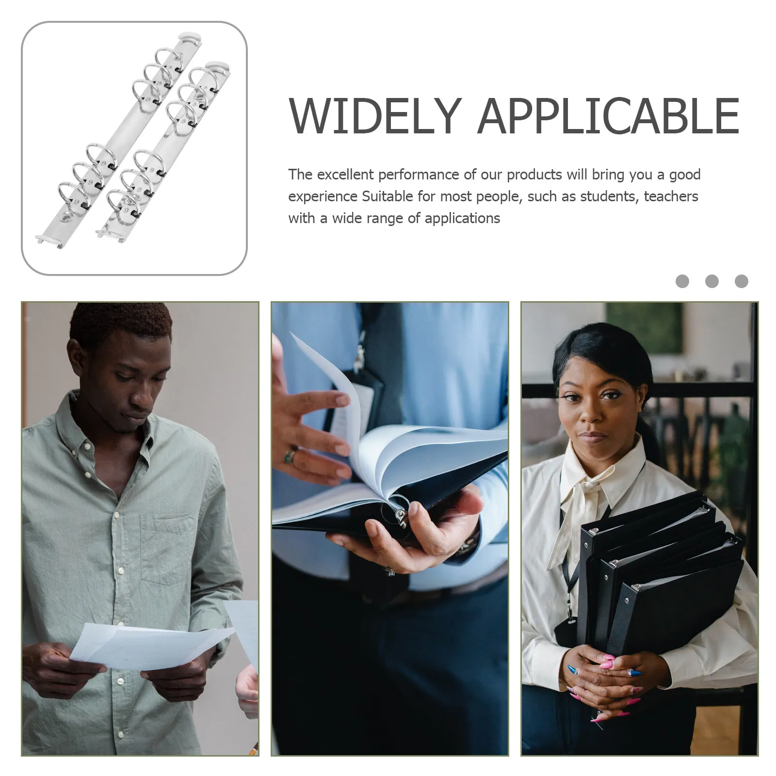 

4Pcs Simple Binder Set Sturdy Loose Leaf Binder for Students Teachers School Office Stationery Supplies Scrapbook Filing