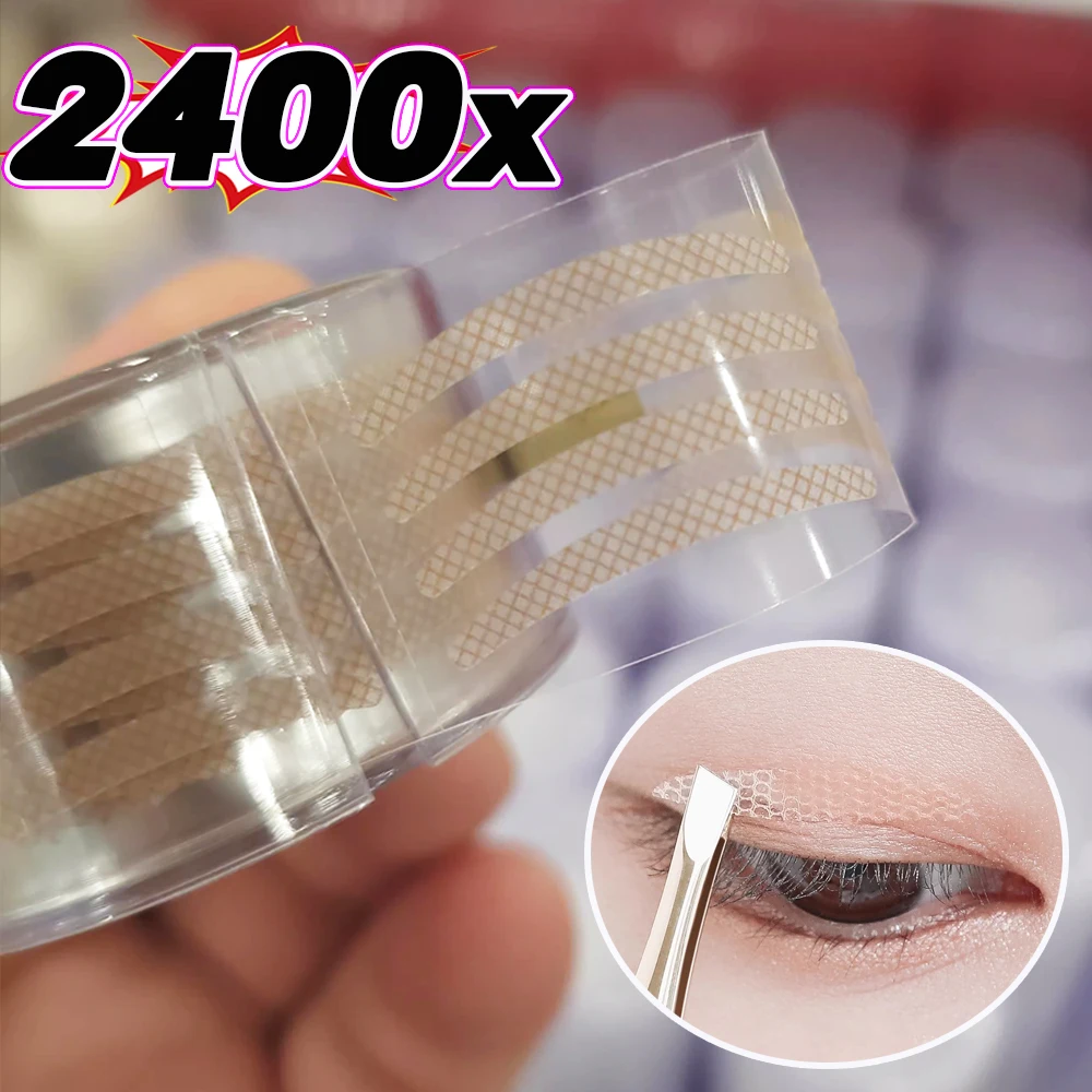 

2400Pcs Invisible Double Fold Eyelid Tape Sticker Lace Nature Clear Beige Stripe Self-adhesive Eye Makeup Make Up With Tools