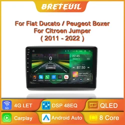 Autoradio Android pour Fiat Ducato et KIT Boxer, Écran Tactile, Navigation GPS, Lecteur de Limitation, Auto Carplay, Cristaux et Jumper, 2011 2012 2013 2014 2015 2016 2017 2018 2019 2020 2021 2022