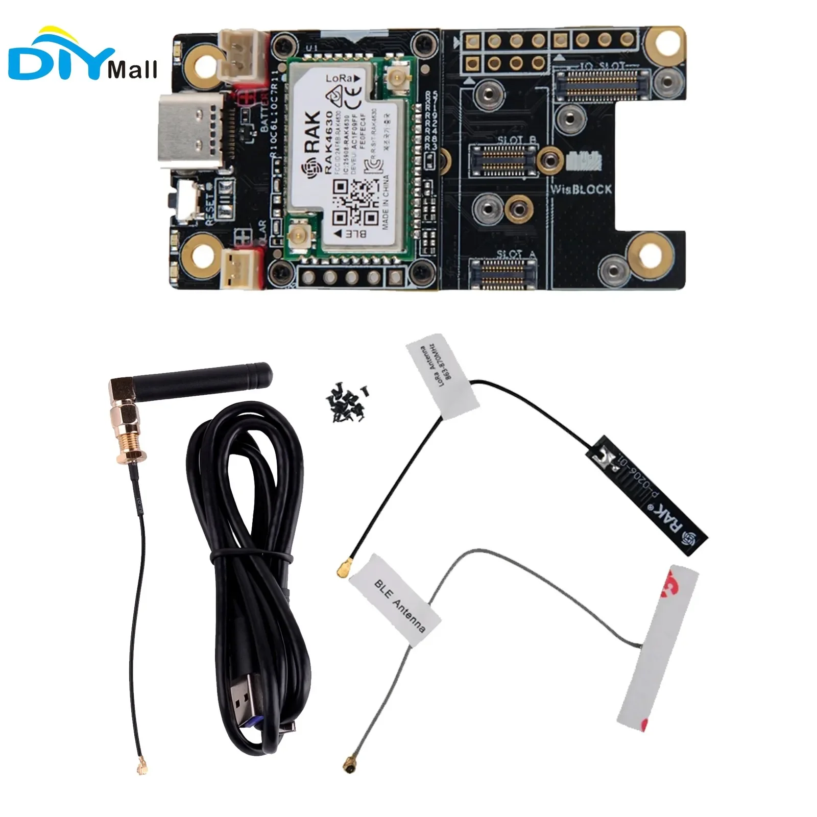 WisBlock Basic Starter Kit for Meshtastic -RAK4631 LPWAN Wireless SX1262 Lora Module RAK19007 Base Board with Lora Antenna